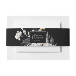 Bandeau De Faire-part Mariage boho noir et blanc