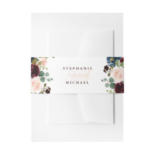 Bandeau De Faire-part Mariage Boho Russe Floral de la Marine Rouge de Bo