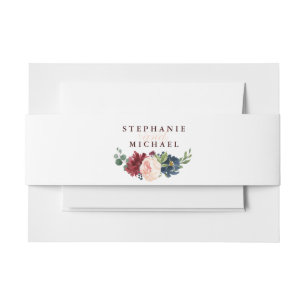 Bandeau De Faire-part Mariage Boho Russe Floral de la Marine Rouge de Bo