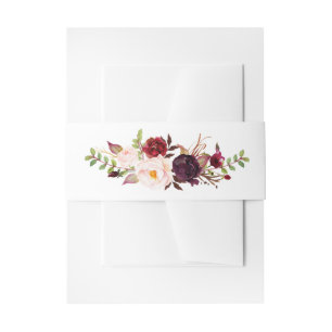 Bandeau De Faire-part Mariage boho rustique rouge Bourgogne