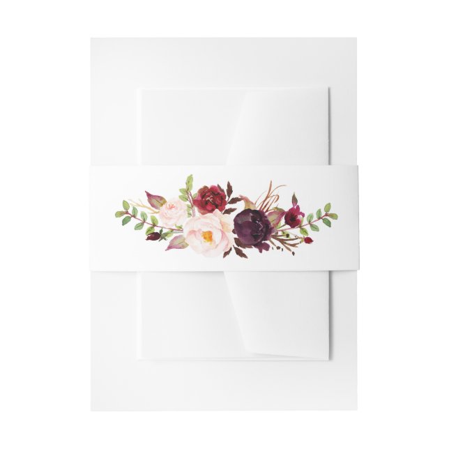 Bandeau De Faire-part Mariage boho rustique rouge Bourgogne (Devant example)