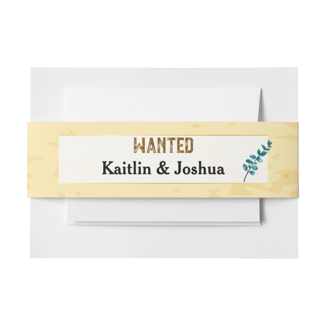 Bandeau De Faire-part Mariage Boots Cowboy 🤠 Monogramme Rustique Occide (Devant Example)