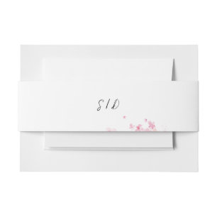 Bandeau De Faire-part Mariage botanique aquarelle rose