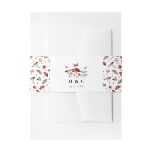 Bandeau De Faire-part Mariage botanique de champignons