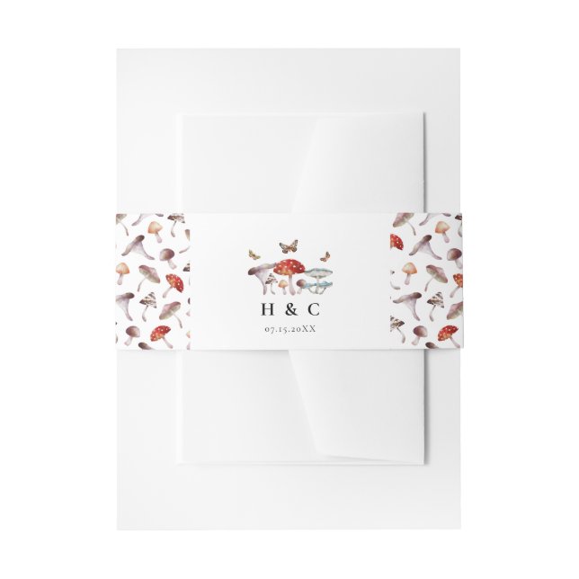 Bandeau De Faire-part Mariage botanique de champignons (Devant example)