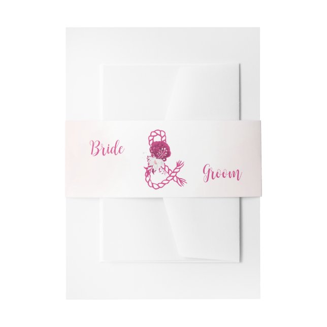 Bandeau De Faire-part mariage botanique de fleurs fuchsia (Devant example)