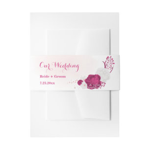 Bandeau De Faire-part mariage botanique de fleurs fuchsia