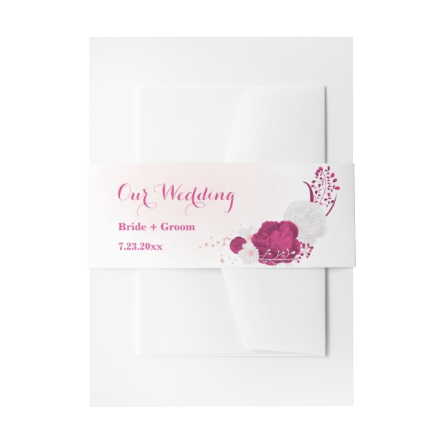 Bandeau De Faire-part mariage botanique de fleurs fuchsia (Devant example)