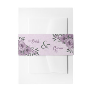Bandeau De Faire-part mariage botanique de fleurs violettes romantique