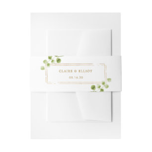 Bandeau De Faire-part Mariage botanique de verdure d'or