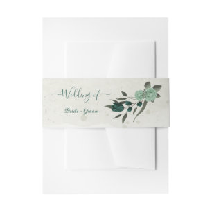 Bandeau De Faire-part mariage botanique des fleurs vert émeraude