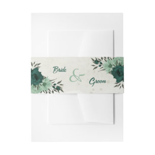 Bandeau De Faire-part mariage botanique des fleurs vert émeraude