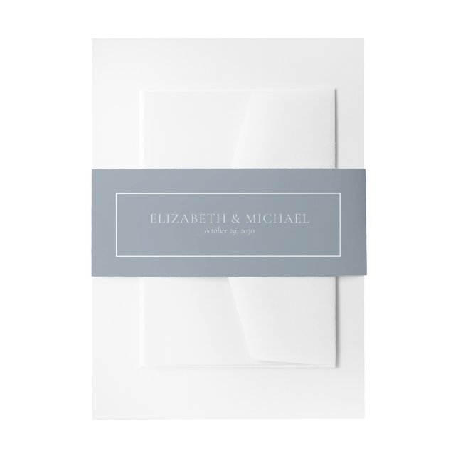 Bandeau De Faire-part Mariage botanique Dusty Blue Eucalyptus (Devant example)