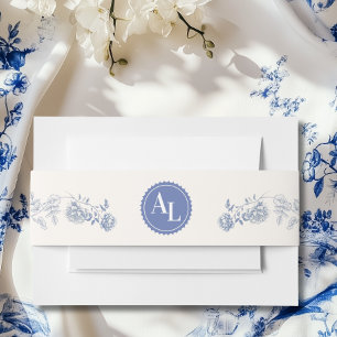 Bandeau De Faire-part Mariage botanique floral chinoiserie bleue