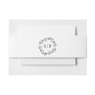 Bandeau De Faire-part Mariage botanique noir blanc