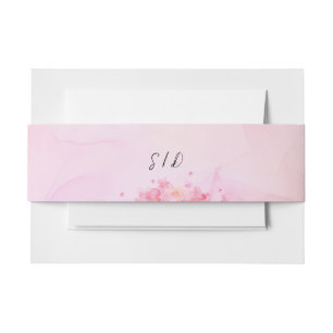 Bandeau De Faire-part Mariage botanique rose orange aquarelle