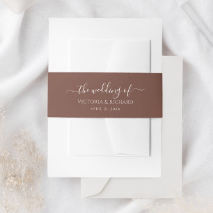 Bandeau De Faire-part Mariage Brun Foncé