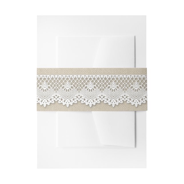 Bandeau De Faire-part Mariage Burlap et Lace (Devant example)
