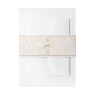 Bandeau De Faire-part Mariage calligraphié beige et or