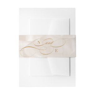 Bandeau De Faire-part Mariage calligraphié beige et terracotta