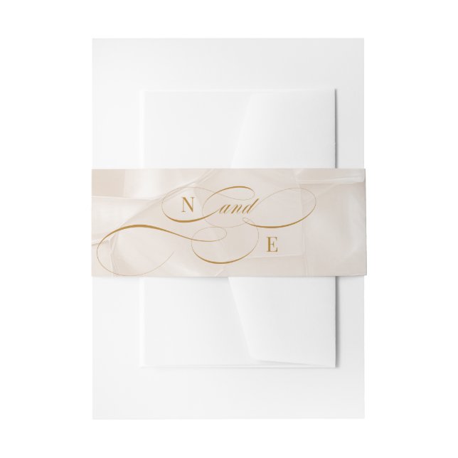 Bandeau De Faire-part Mariage Calligraphie Beige & Terracotta (Devant example)