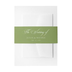 Bandeau De Faire-part Mariage Calligraphié Classique Vert Ivoire