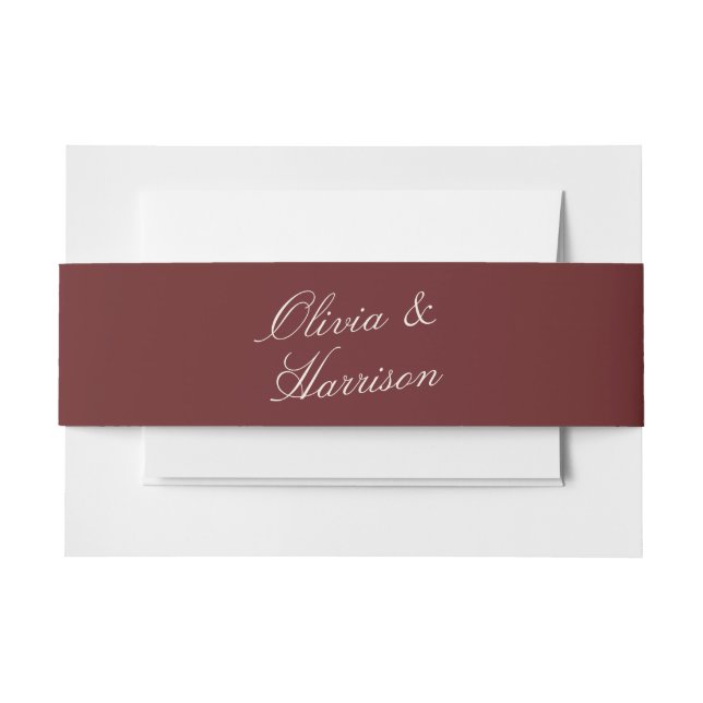 Bandeau De Faire-part Mariage Calligraphie Classique Vin Profond (Devant Example)