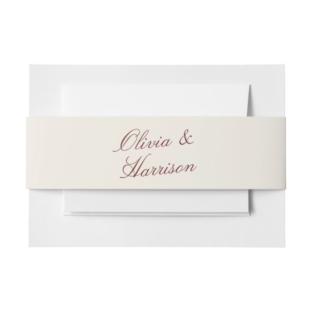 Bandeau De Faire-part Mariage Calligraphie Classique Vin Profond (Devant Example)