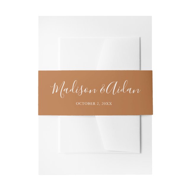 Bandeau De Faire-part Mariage Calligraphie de Terracotta (Devant example)