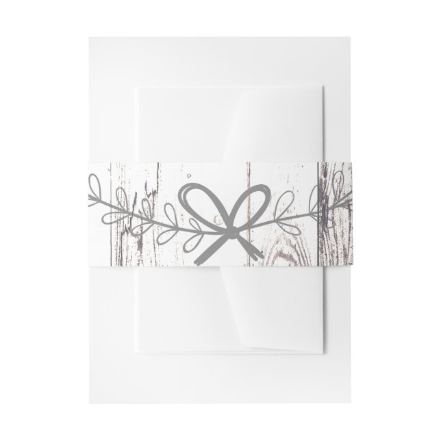 Bandeau De Faire-part Mariage campagnard de ferme rustique en bois blanc (Devant example)