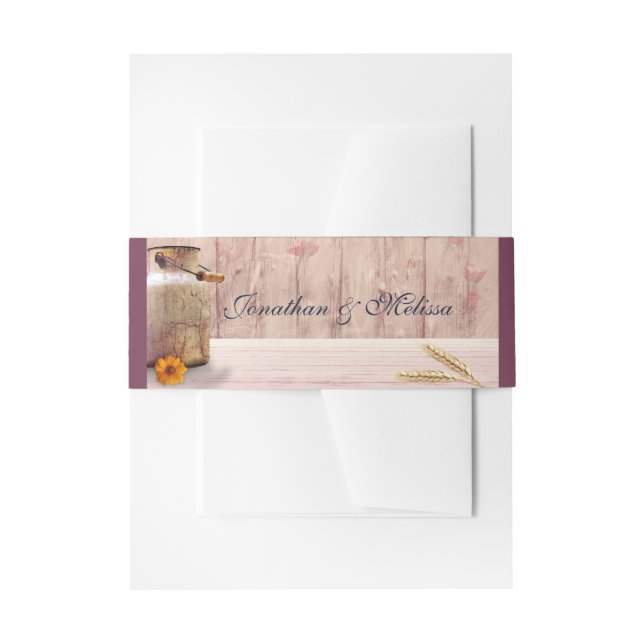 Bandeau De Faire-part Mariage campagnard de lait rustique (Devant example)