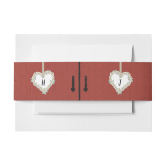 Bandeau De Faire-part Mariage campagnard rustique de la grange rouge et