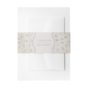 Bandeau De Faire-part Mariage campagnard rustique en dentelle blanche