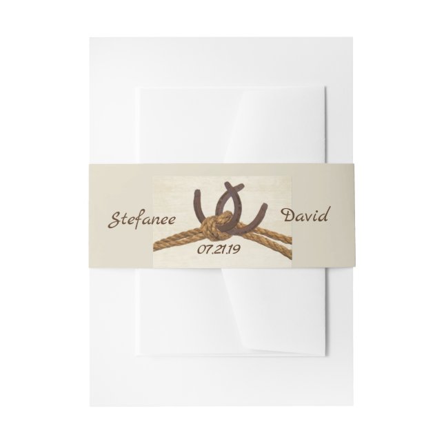 Bandeau De Faire-part Mariage campagnard rustique Invitation Bande de ve (Devant example)