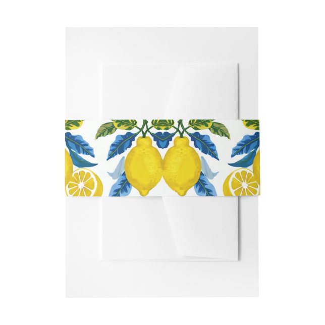 Bandeau De Faire-part Mariage Carreau Jaune Bleu Capri Citron Méditerran (Devant example)