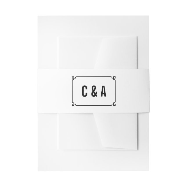 Bandeau De Faire-part Mariage chic Black Deco (Devant example)