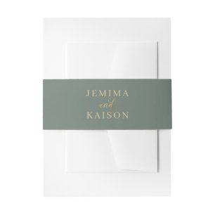 Bandeau De Faire-part Mariage chic vert et or typographie