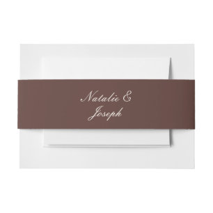 Bandeau De Faire-part Mariage Chocolat Brun Classe Ancien Argent