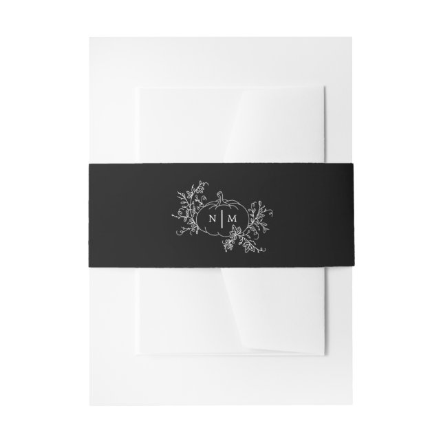 Bandeau De Faire-part Mariage citrouille Monogramme (Devant example)