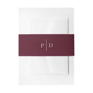 Bandeau De Faire-part Mariage Classique Élégant Bourgogne Profond