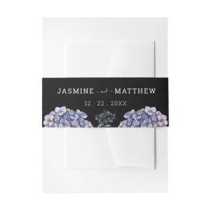 Bandeau De Faire-part Mariage Classique Fantaisiste Chic Floral Noir Lun