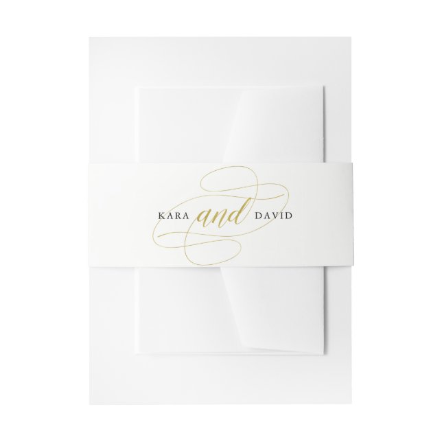 Bandeau De Faire-part Mariage classique glamour Faux Gold (Devant example)