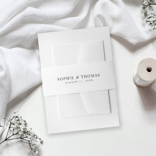 Bandeau De Faire-part Mariage classique moderne blanc et noir