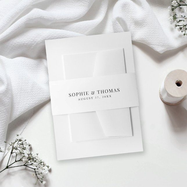 Bandeau De Faire-part Mariage classique moderne blanc et noir (Créateur téléchargé)