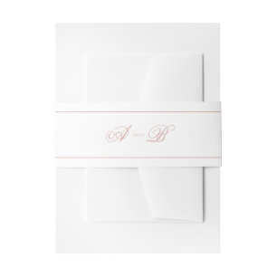 Bandeau De Faire-part Mariage Classique Rose Poussiéreuse Bordure Ligne