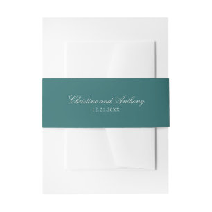 Bandeau De Faire-part Mariage Classique Teal Ancien Argent