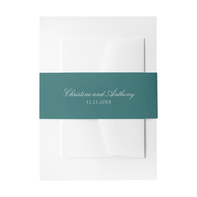 Bandeau De Faire-part Mariage Classique Teal Ancien Argent (Devant example)