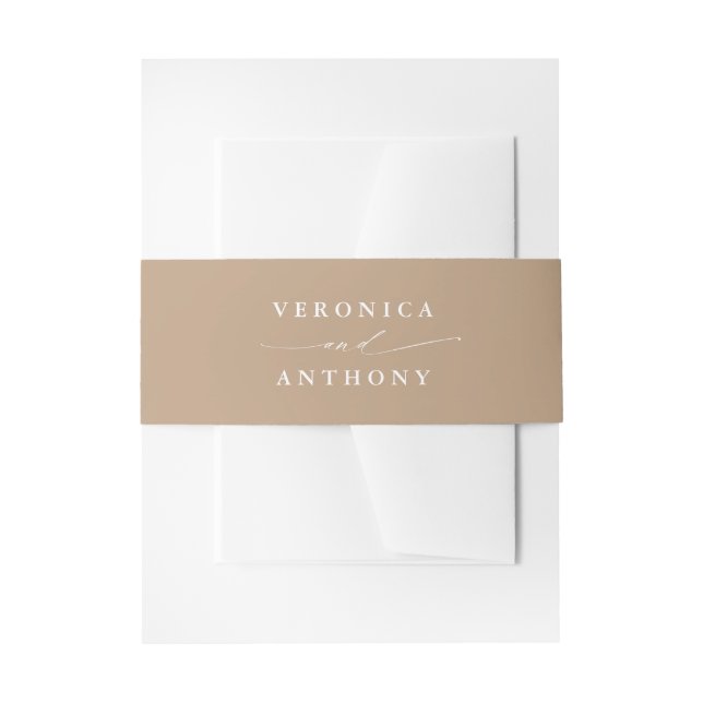 Bandeau De Faire-part Mariage couleur de chameau solide (Devant example)