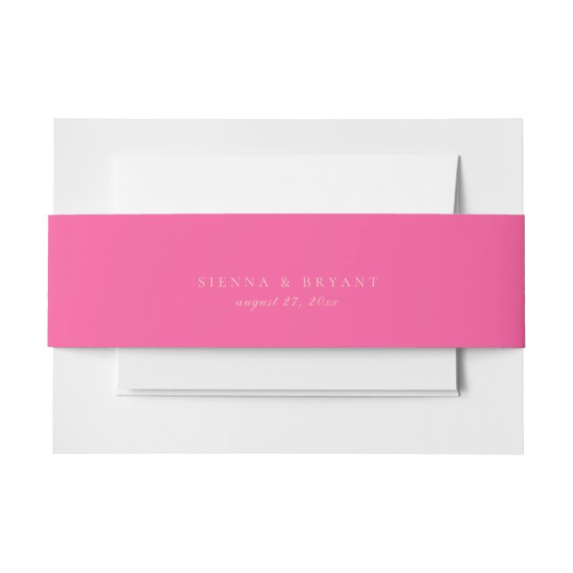 Bandeau De Faire-part Mariage couleur rose vif (Devant Example)