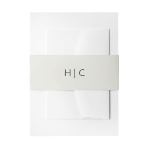 Bandeau De Faire-part Mariage couleur unie simple monogramme beige